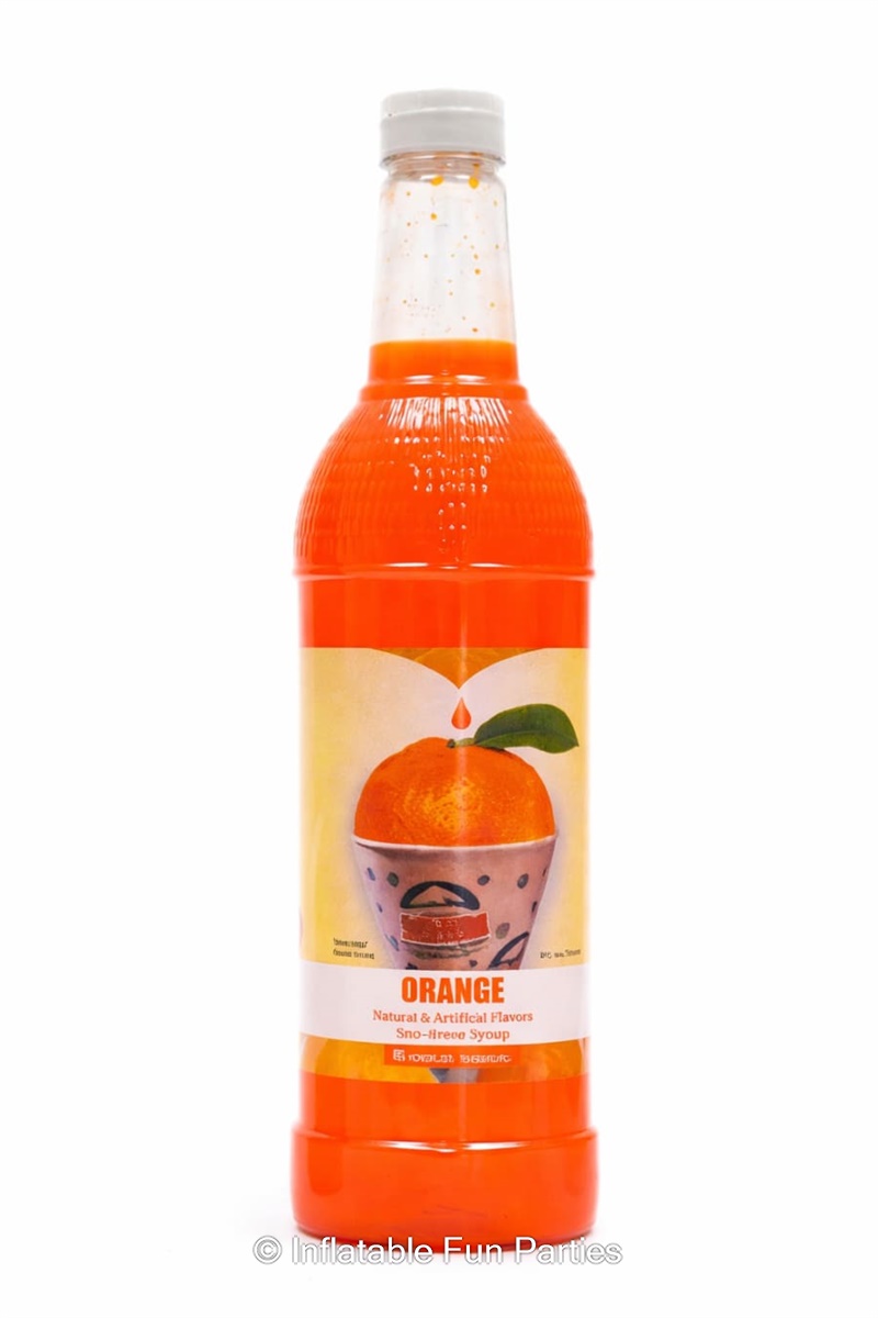 Orange Snow Cone Syrup 750ml | Inflatable Fun Angus